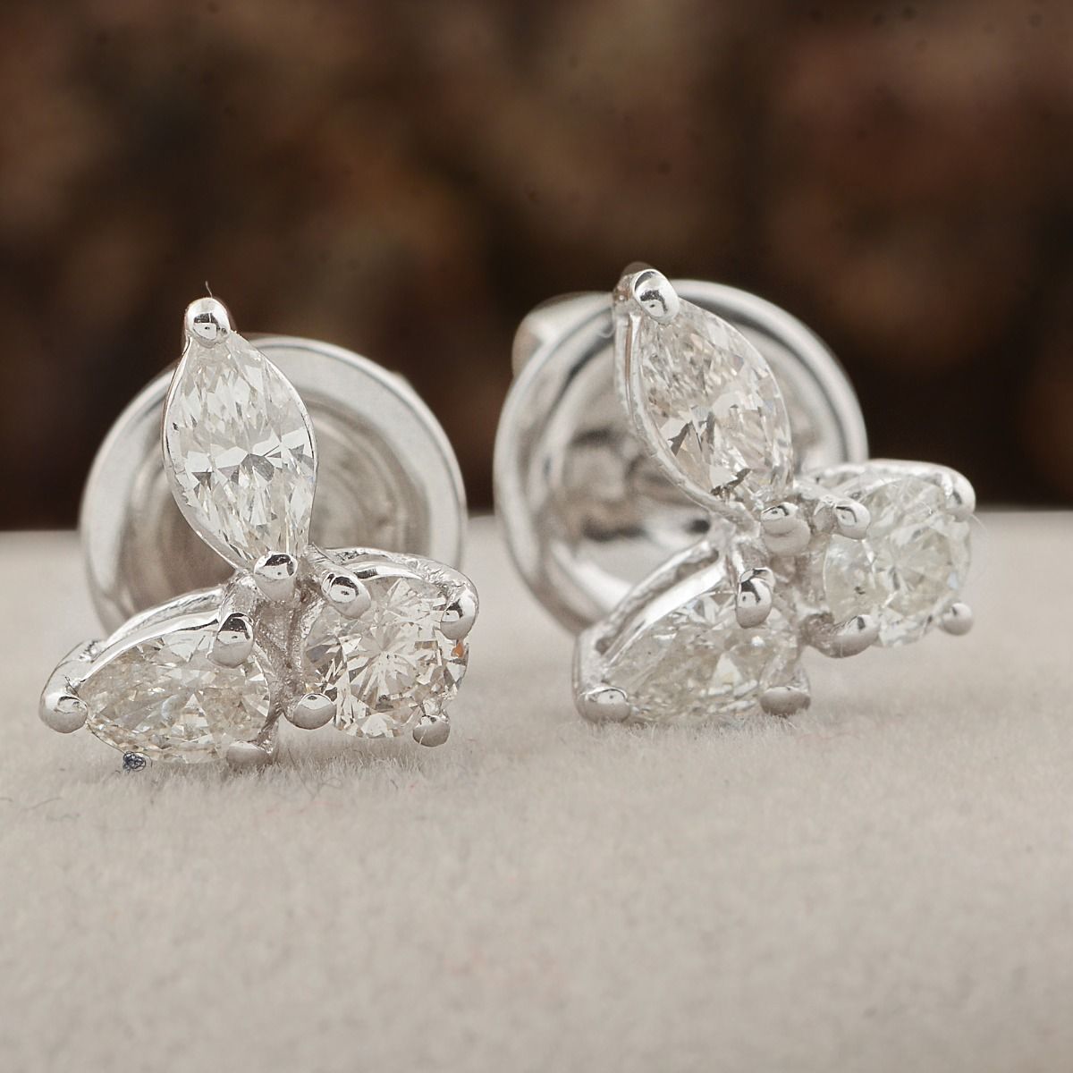 0.64 TCW HI Color SI Clarity Diamond Stud Earring Pair 18k White Gold Jewelry | Party Wear Studs | Studs for Girls