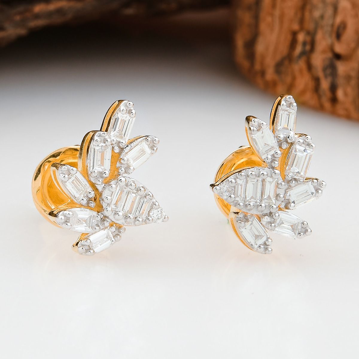 18k Yellow Gold Stud Earring Natural 0.500 Ct. Hi Color Si Clarity Diamond Jewelry Birthday Gift For Her