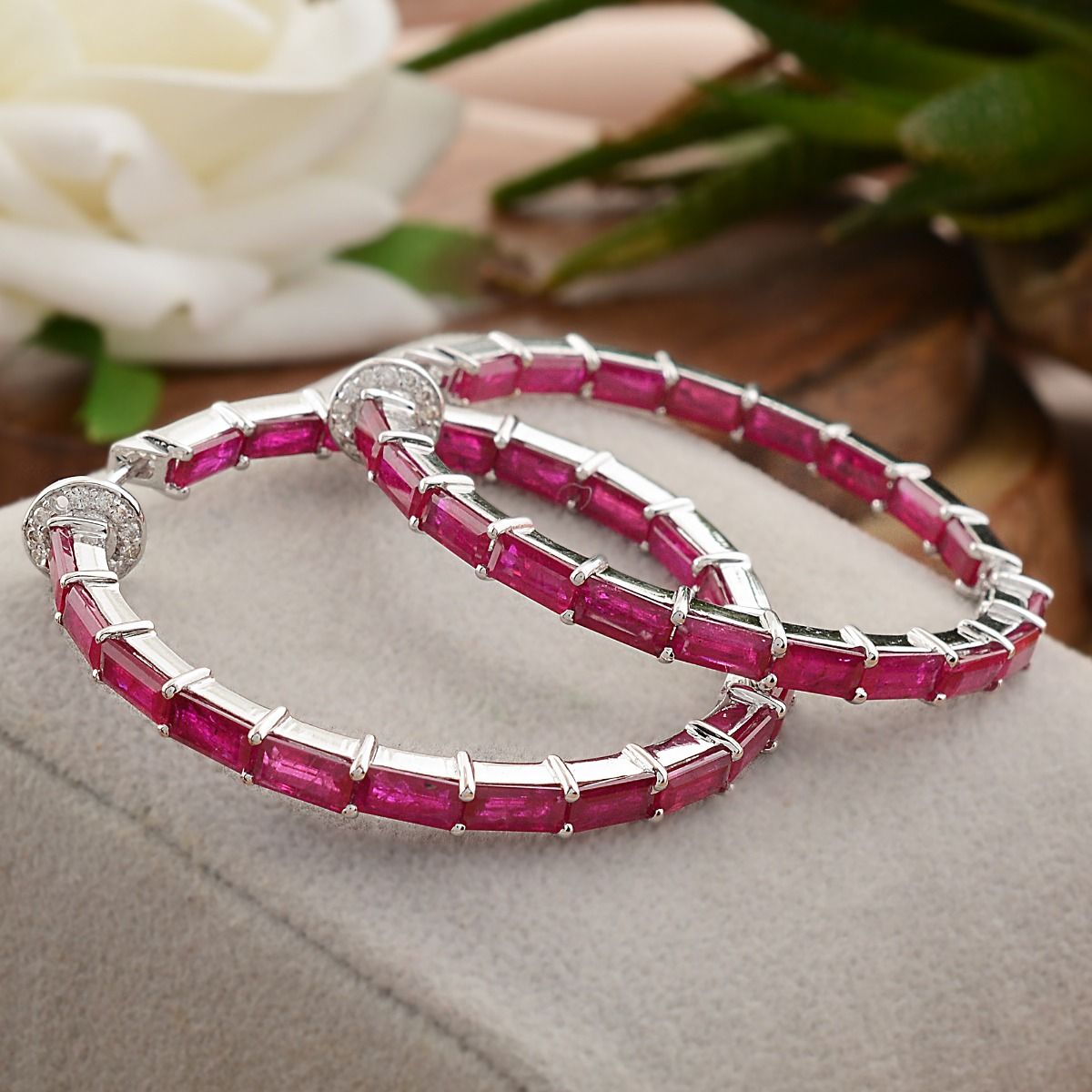 9.59 TCW Si Clarity HI Color Diamond In 18k White Gold Hoop Earrings Jewelry For Women , Gift For Men