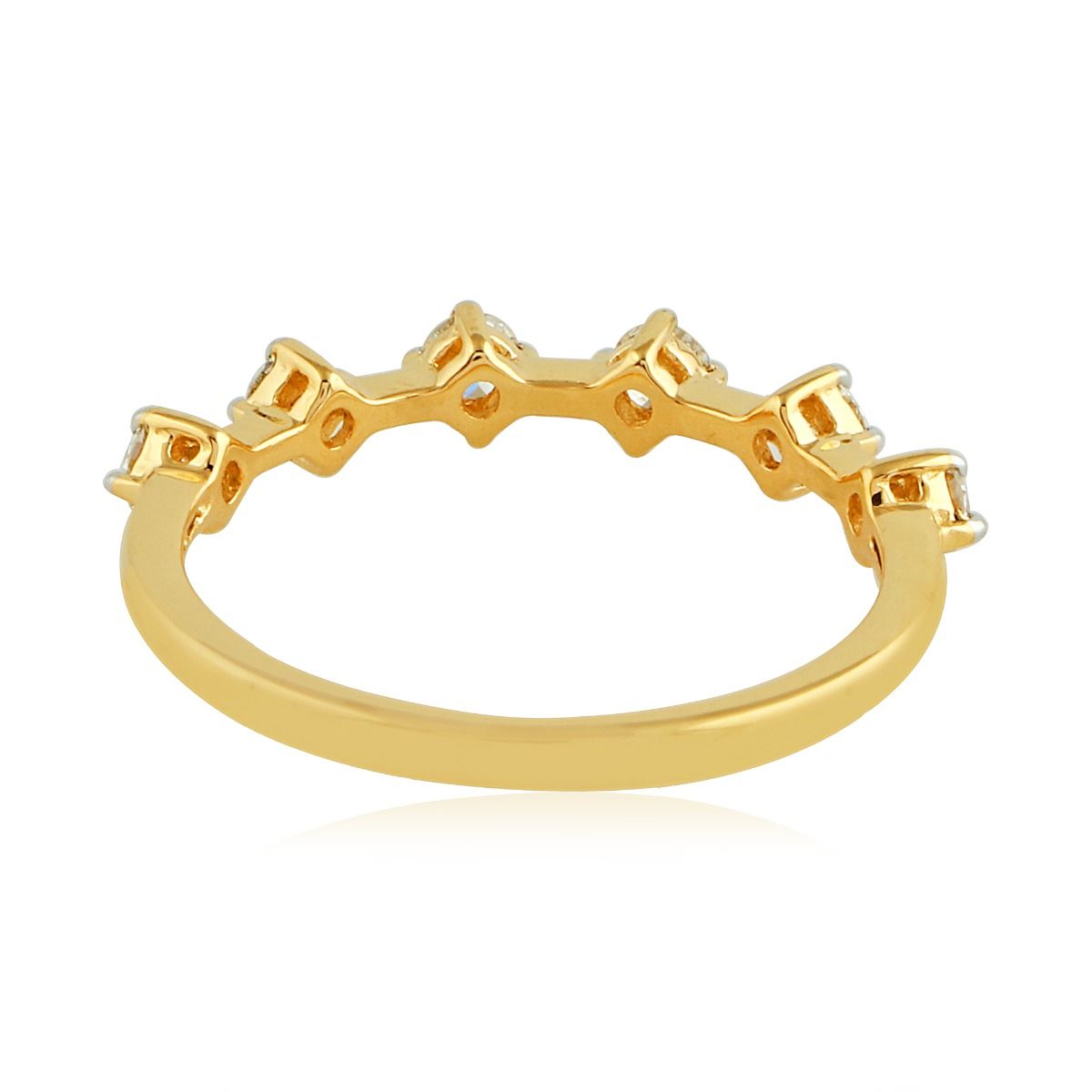 Solid 18k Yellow Gold Natural SI Clarity HI Color Diamond Band Ring Jewelry