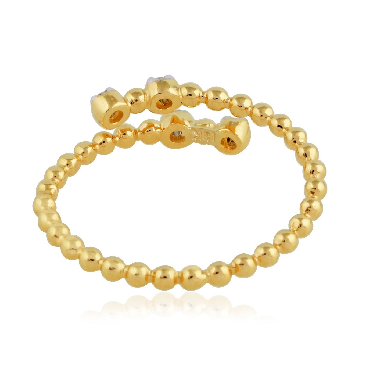 Solid 18k Yellow Gold Natural SI Clarity HI Color Diamond Bubble Wrap Ring Jewelry