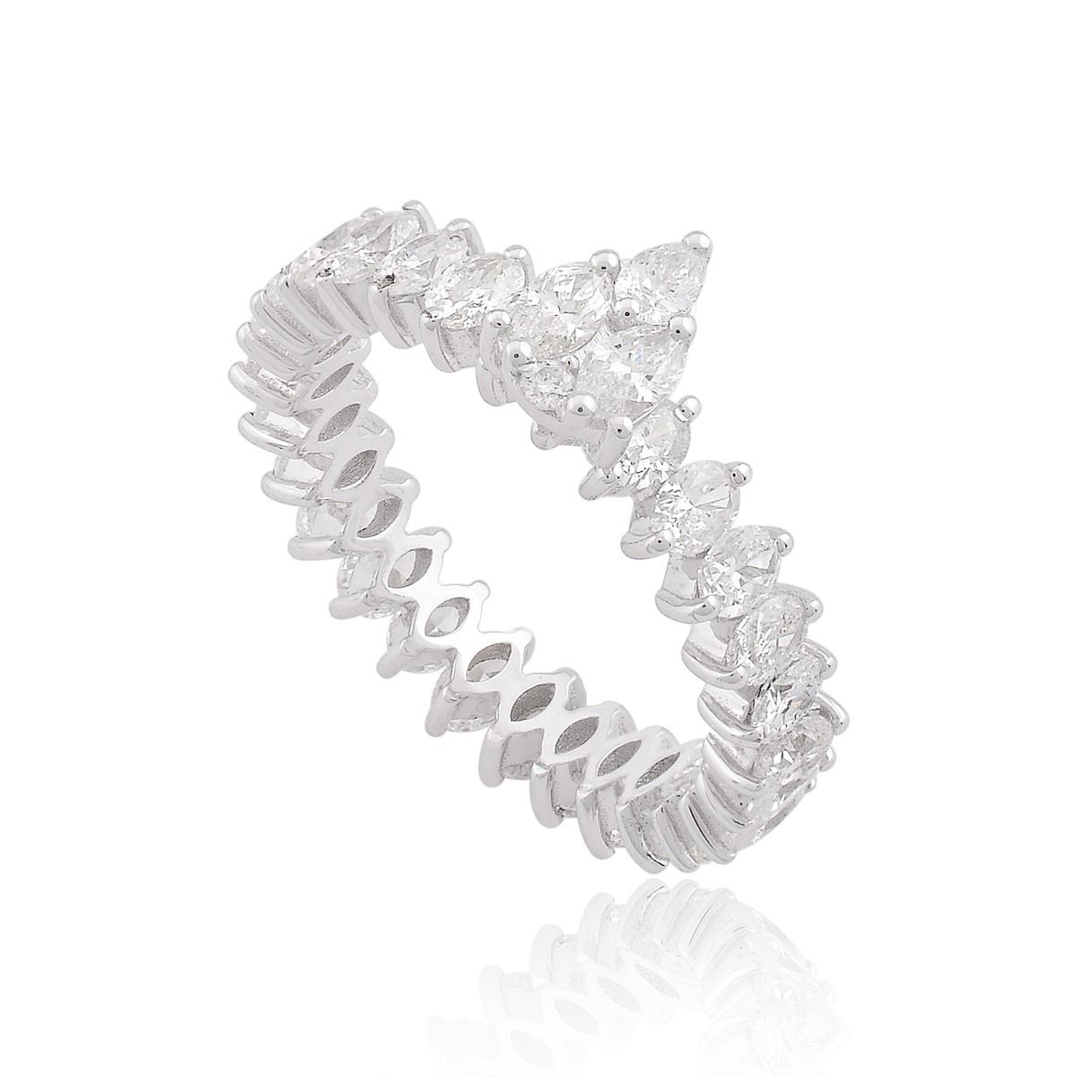 18k White Gold 2.35 TCW SI Clarity HI Color Pear diamond Engagement Ring For Women