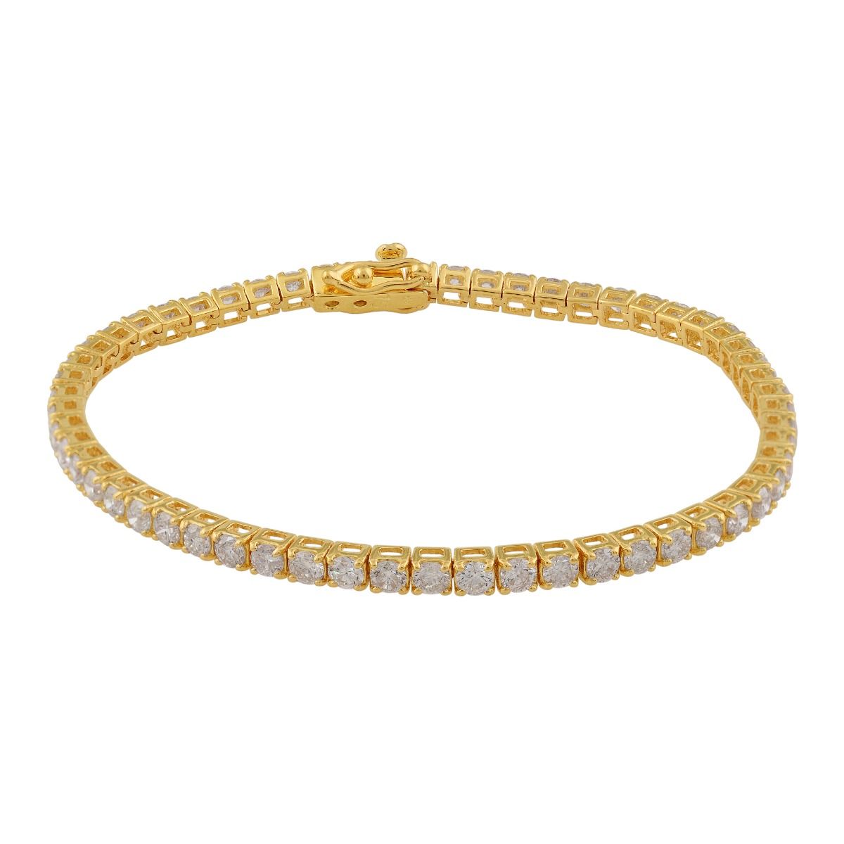 14k Yellow Gold 3.00 TCW SI Clarity HI Color Prong Diamond Bracelet For Women Gift For Christmas