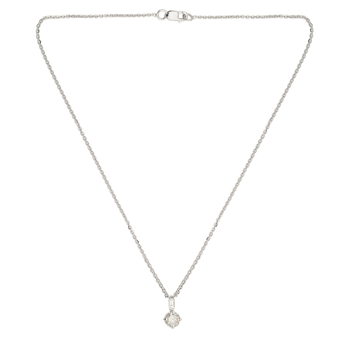 14k White Gold 0.65 Carat Si Clarity Hi Color Diamond Small Pendant For Girls & Women , Jewelry For Women , Gift For Her