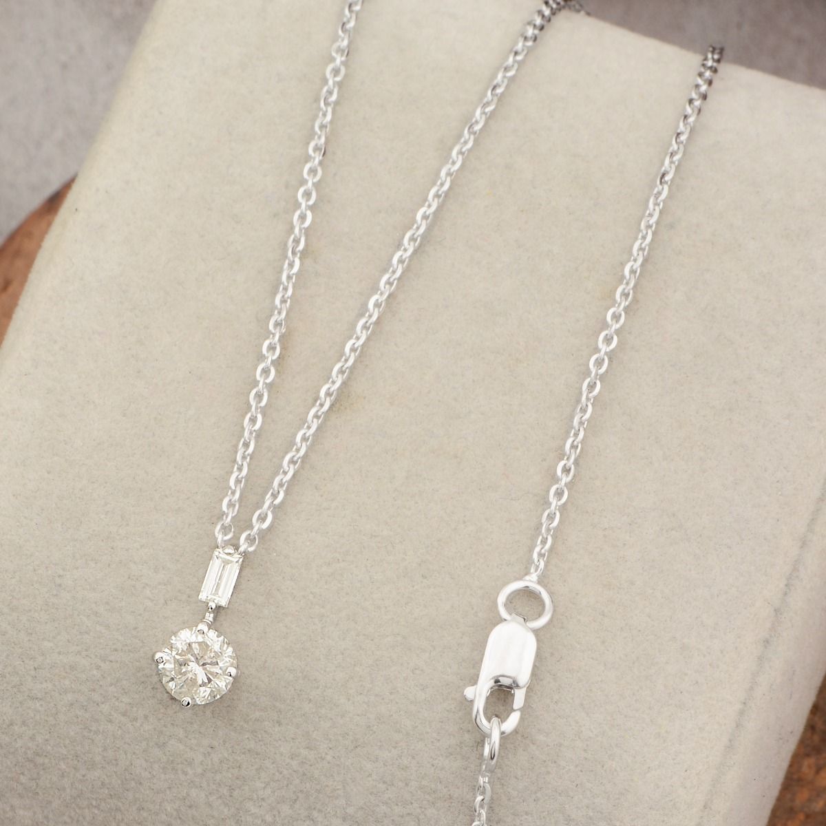 14k White Gold 0.65 Carat Si Clarity Hi Color Diamond Small Pendant For Girls & Women , Jewelry For Women , Gift For Her