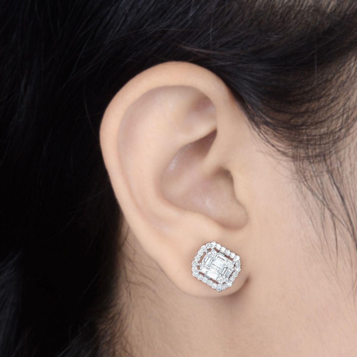 10k White Gold 0.53 TCW SI Clarity HI Color Diamond Stud Earrings |Gold Studs |Jewelry For Women |Gift For Her |Anniversary Gift For Her