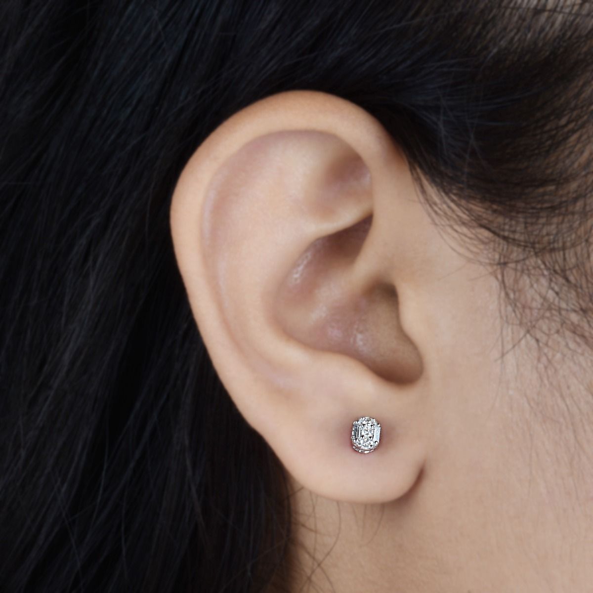 10k White Gold 0.20 TCW SI Clarity HI Color Diamond Tiny Stud Earrings |Diamond Stud Earrings| Jewelry For Women