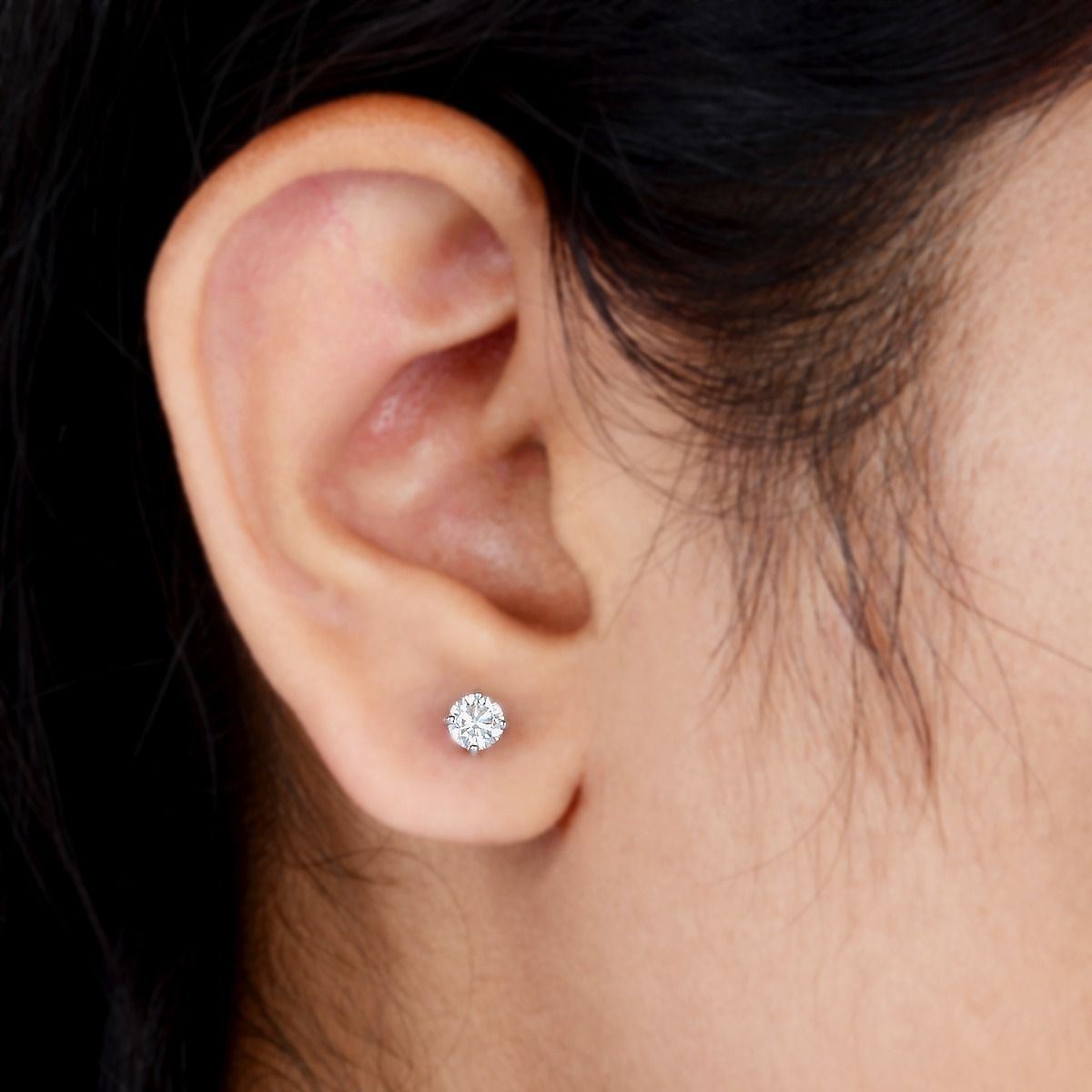 10k White Gold 0.68 Carats SI Clarity HI Color Diamond Small Diamond Stud Earring , Jewelry For Women , Jewelry For Women