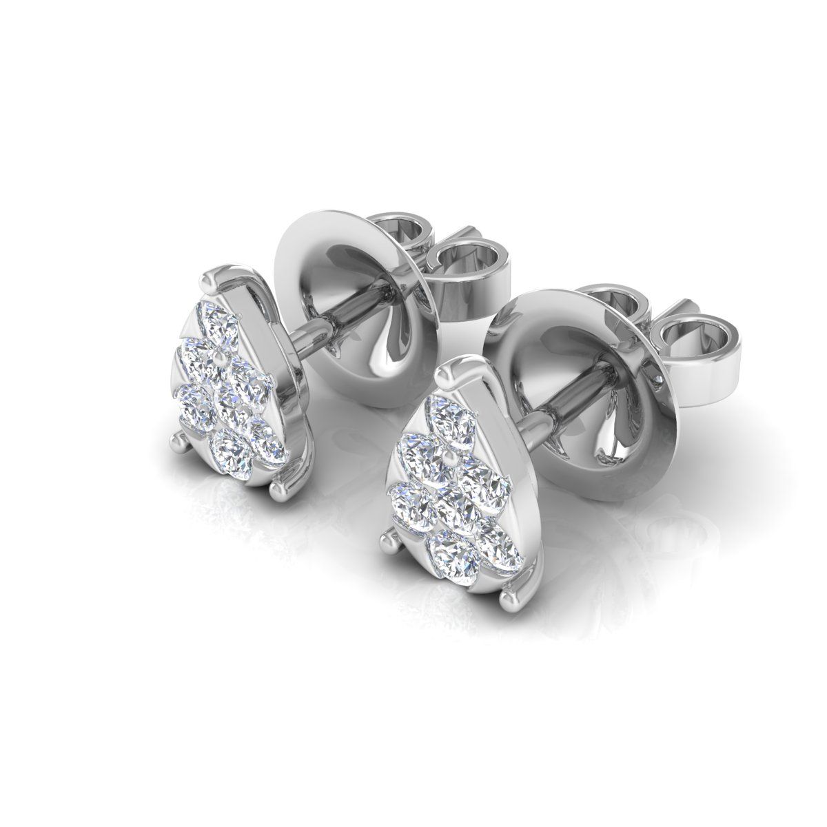 10k White Gold 0.39 TCW SI Clarity HI Color Diamond Tear Drop Shape Small Stud Earrings |Handmade Jewelry |Jewelry For Women| Gift For Her