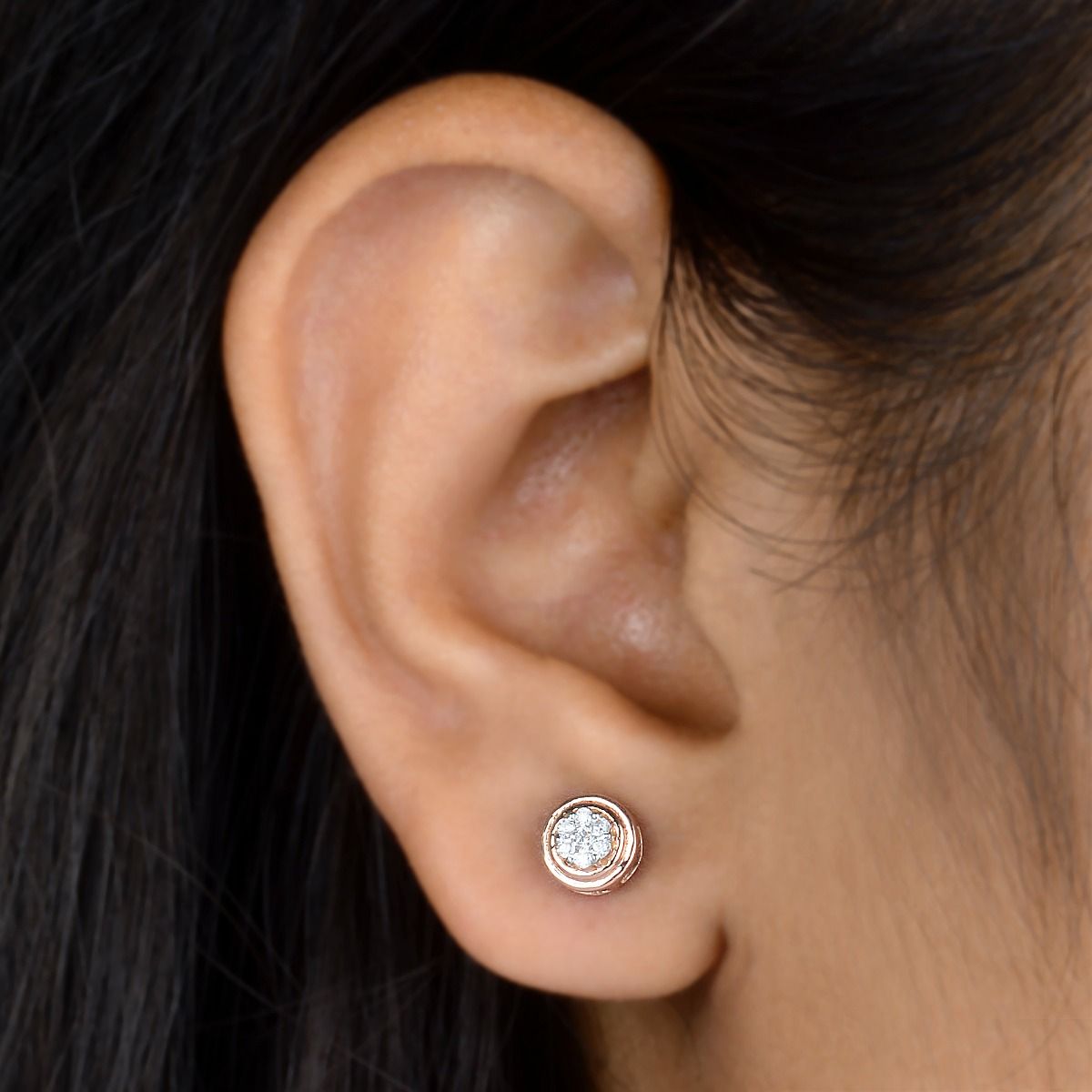 10k Rose Gold 0.12 Carats SI Clarity HI Color Diamond Earring |Stud Earrings |Diamond Jewelry For Women |Anniversary Gift |Gift For Her