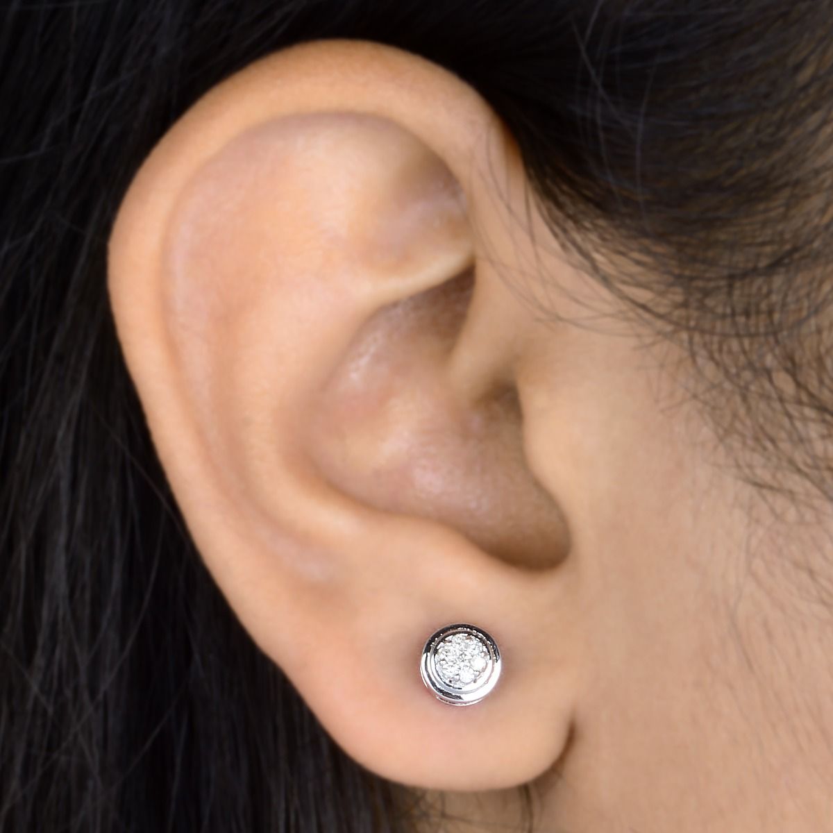 10k White Gold 0.11 TCW SI Clarity HI Color Diamond Small Stud Earrings |Handmade Jewelry |Jewelry For Women |Gift For Her