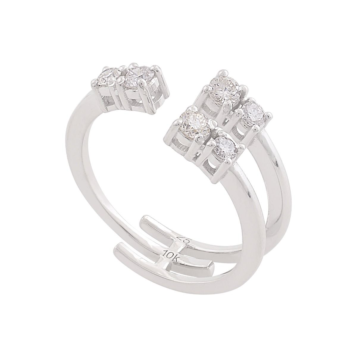 10k White Gold 0.36 TCW SI Clarity HI Color Diamond Cuff Ring | Gold Ring | Gift For Her | Anniversary Gift |Jewelry For Women