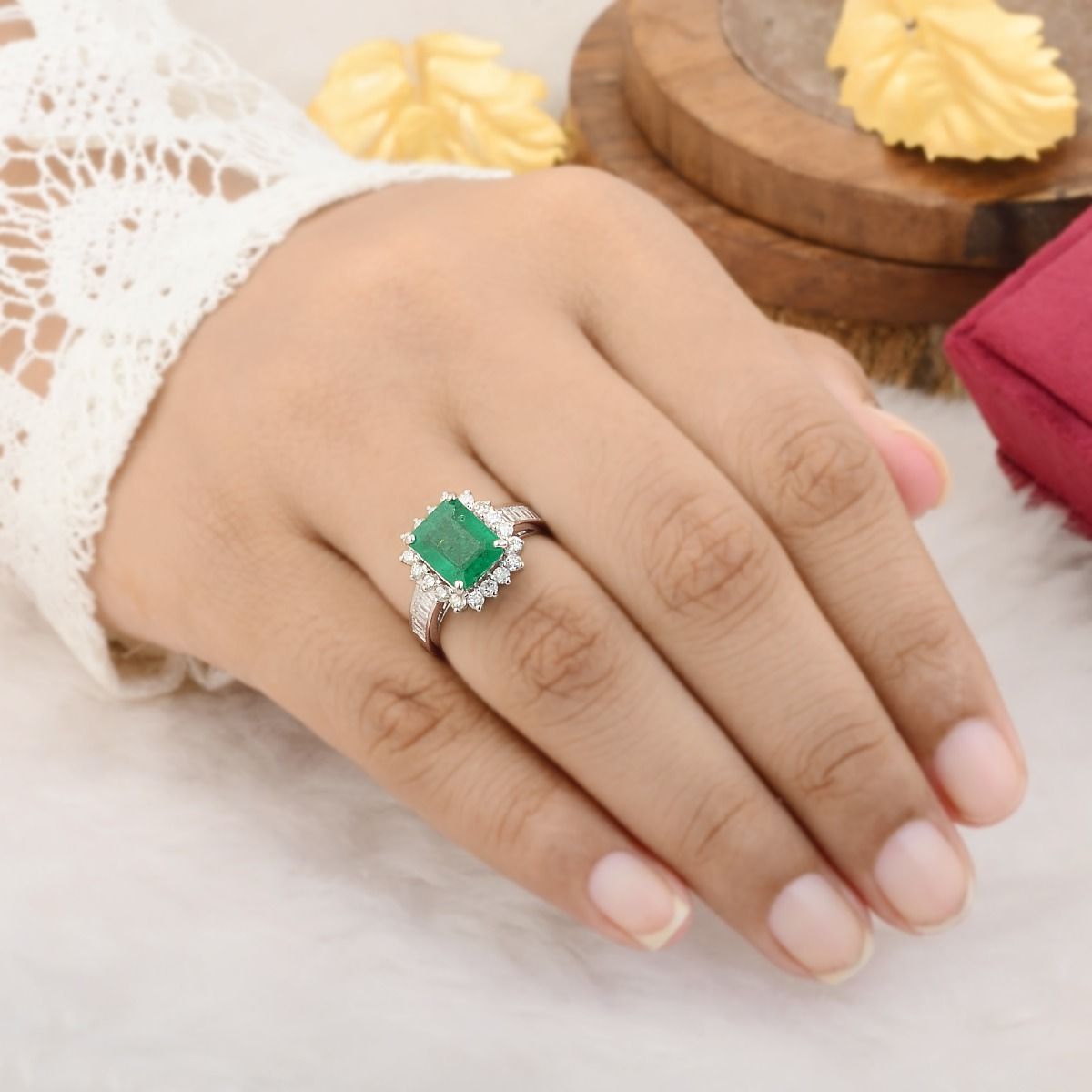 3.47 TCW SI Clarity HI Color Diamond In 10k White Gold |Engagement Ring |Cocktail Ring |Party Wear Ring For Her|Jewelry For Women