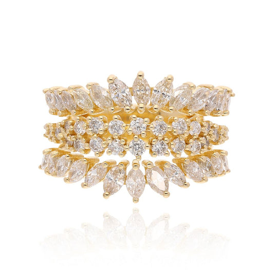 18k Yellow Gold Handmade Ring Natural 2 Carat HI/SI Diamond Women Jewelry Wedding Gift