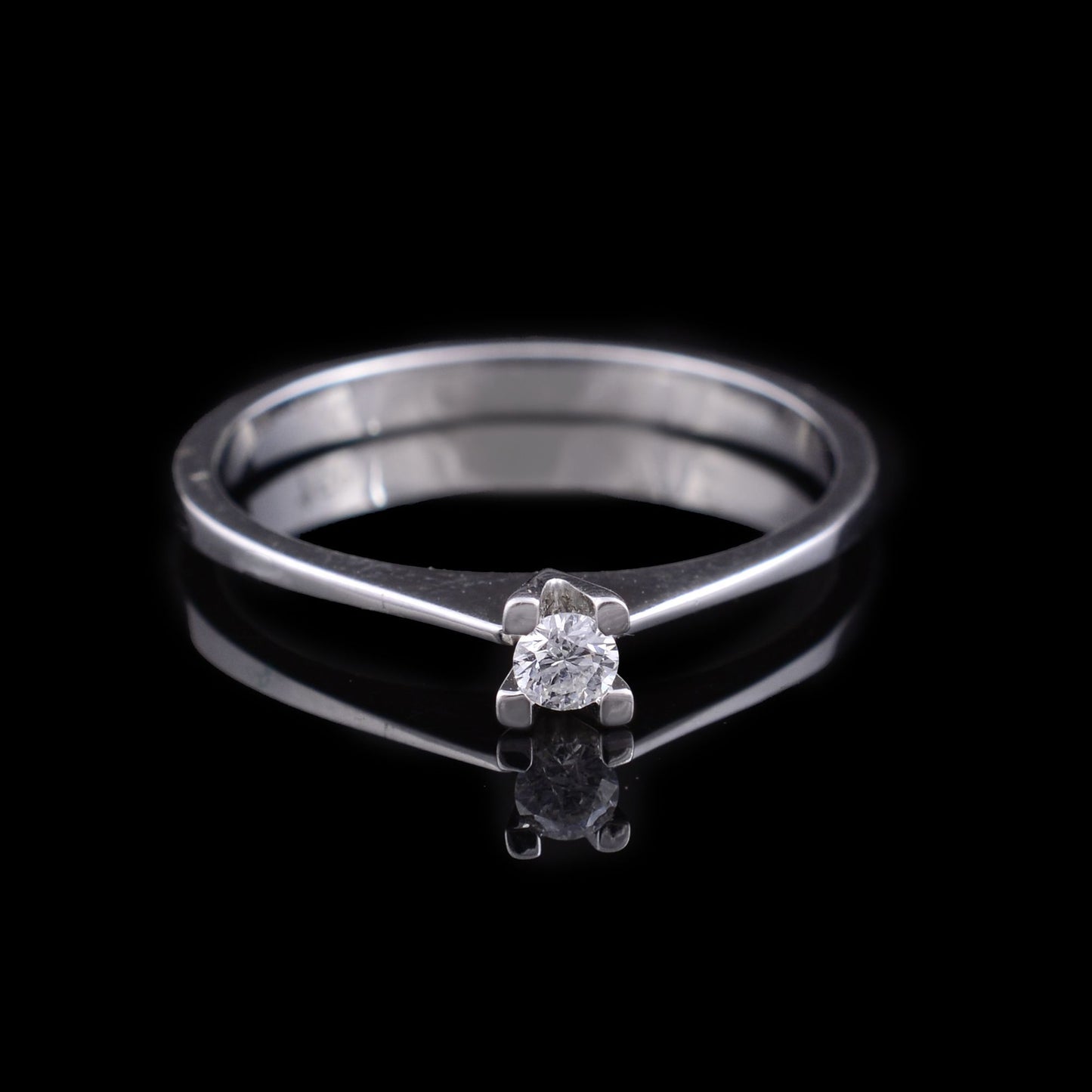 0.1 TCW Solid 18 Kt White Gold SI Clarity HI Color Diamond Solitaire Band Rings best sites to buy jewellery online