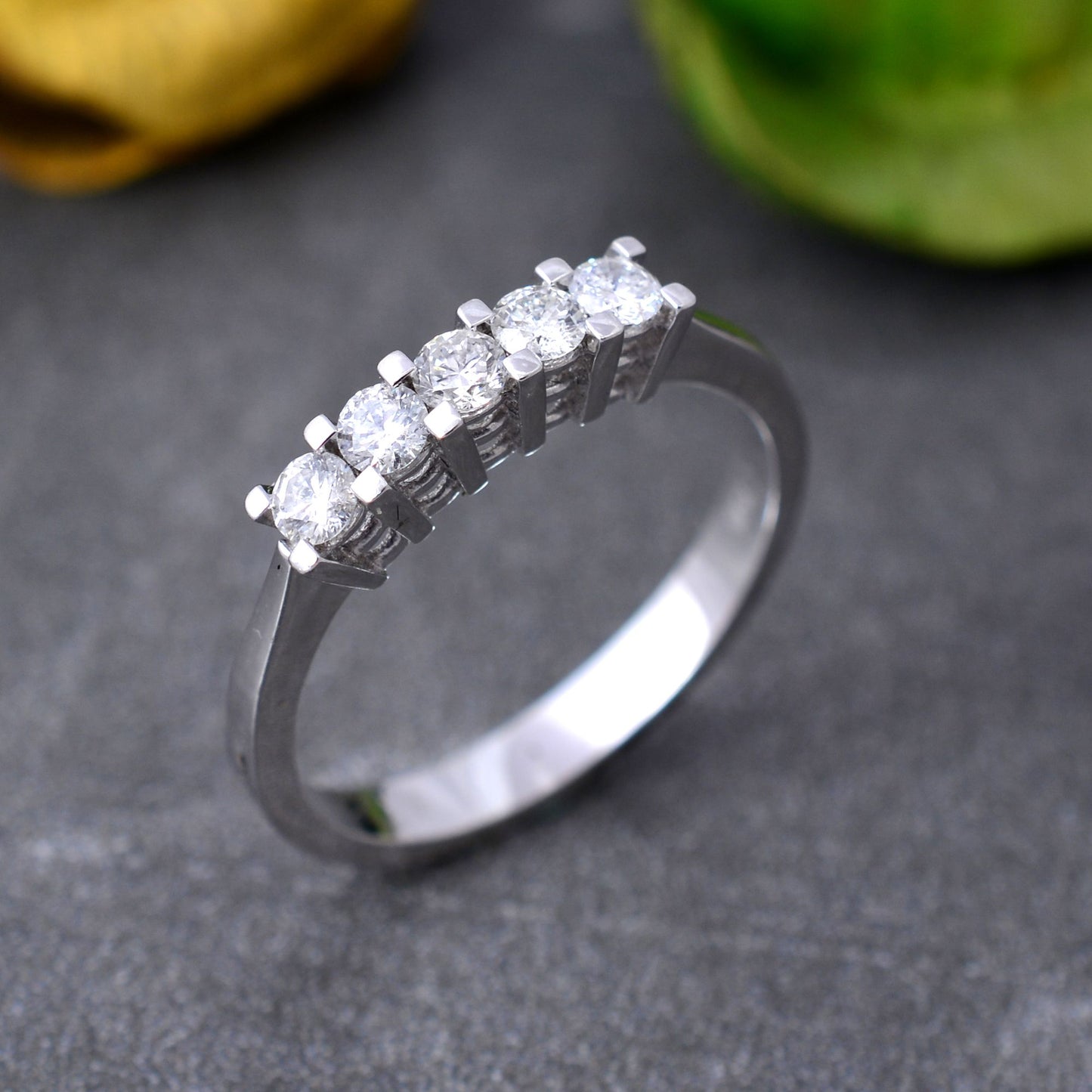 0.5 TCW Solid 18 Kt White Gold SI Clarity HI Color Diamond Rings