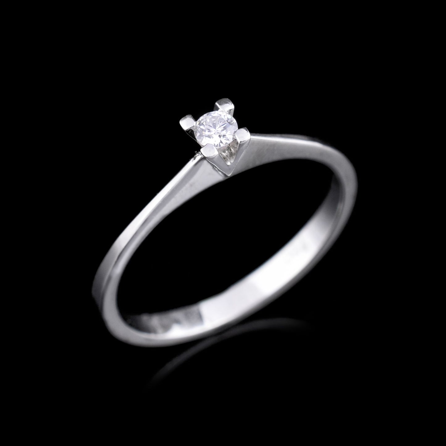 0.1 TCW Solid 18 Kt White Gold SI Clarity HI Color Diamond Solitaire Rings best jewelry shop in india