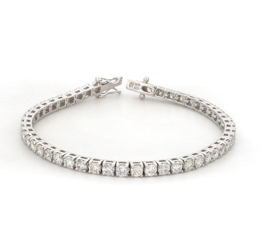 6.55 TCW Solid 10Kt White Gold SI Clarity HI Color Diamond Tennis Bracelet