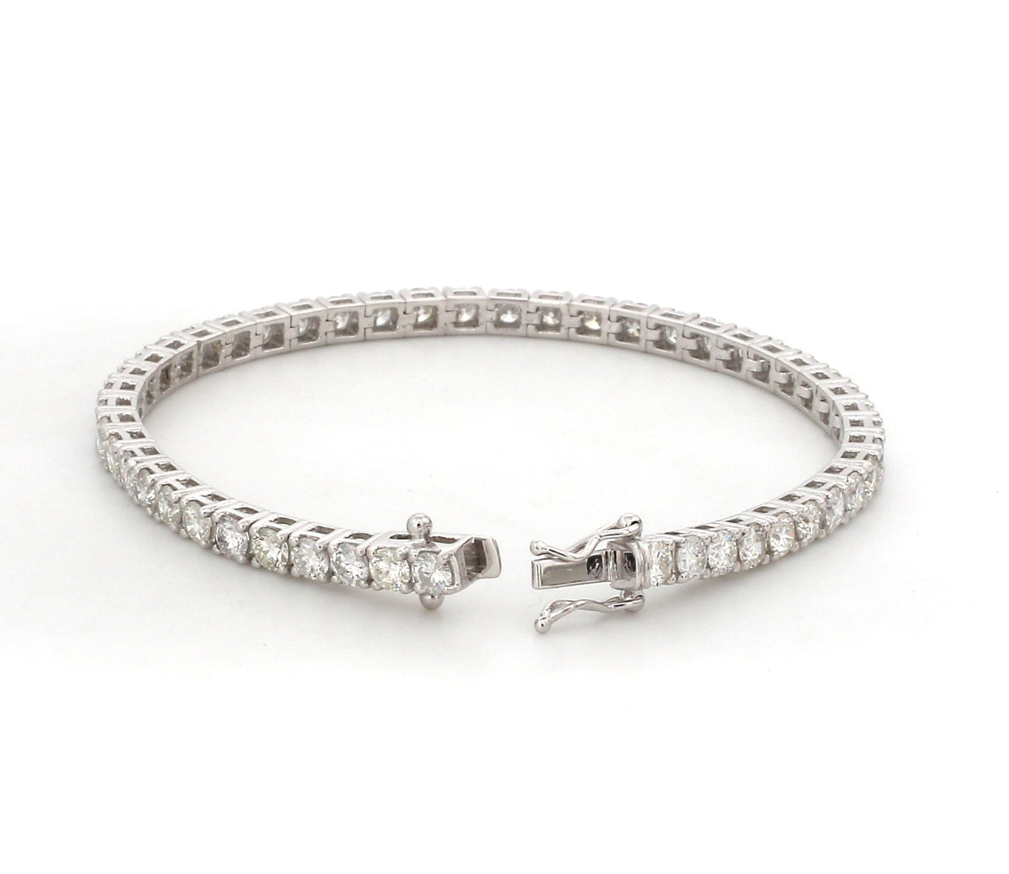 6.55 TCW Solid 10Kt White Gold SI Clarity HI Color Diamond Tennis Bracelet