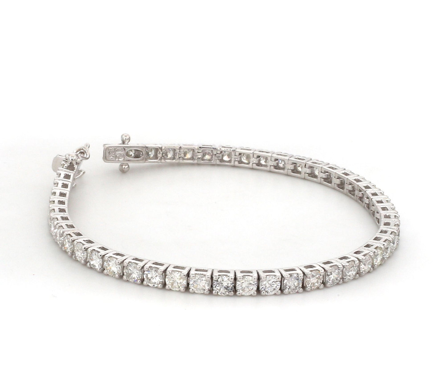 6.55 TCW Solid 10Kt White Gold SI Clarity HI Color Diamond Tennis Bracelet