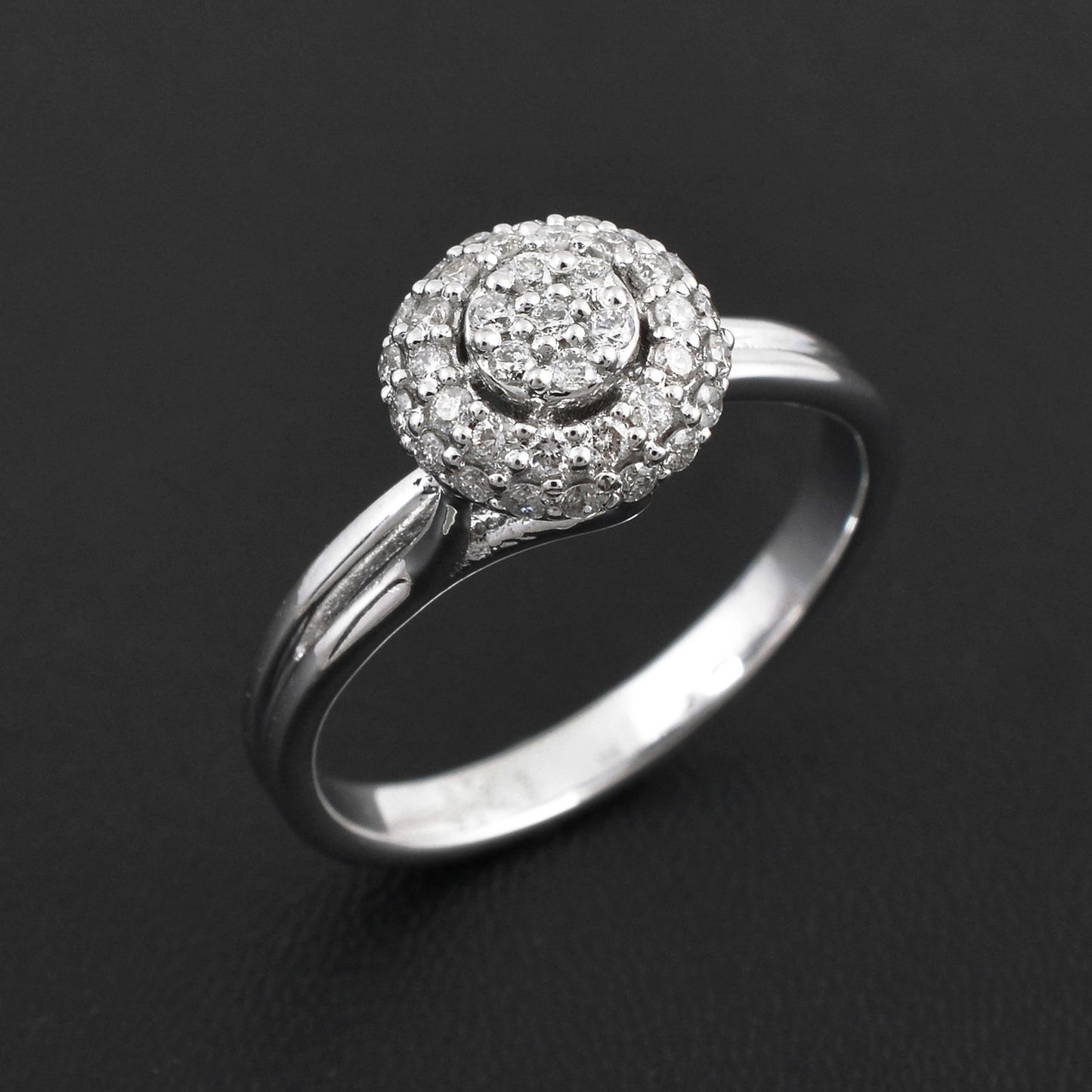 Natural 0.35 Ct SI/HI Pave Diamond Wedding Ring Solid 18k White Gold Jewelry NEW