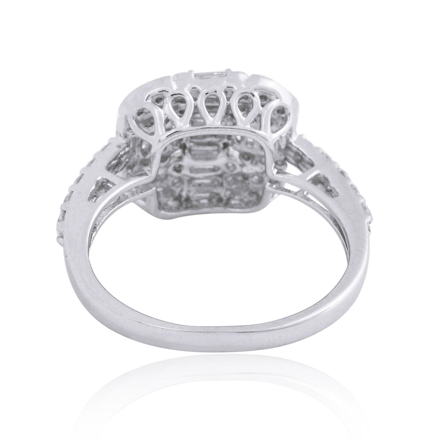 Natural 1.00 Ct. Baguette Diamond Ring Solid 18k White Gold Handmade Jewelry NEW