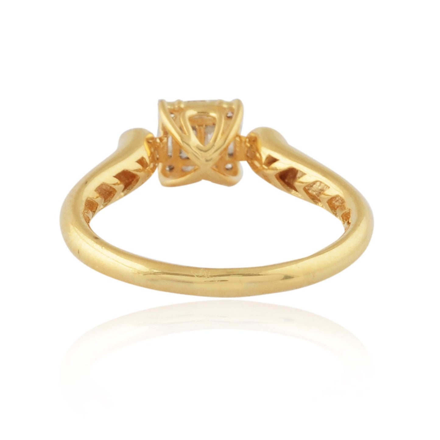 Natural 0.45 Ct. Baguette Diamond Solid 18 Kt Yellow Gold Promise Ring Jewelry