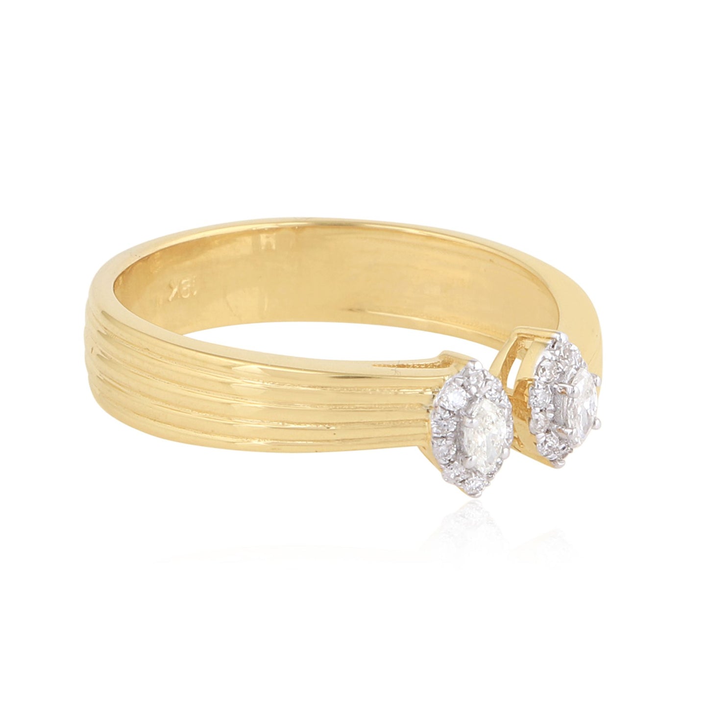 0.16 TCW Solid 18Kt Yellow Gold SI Clarity HI Color Marquise Diamond Band Ring Online Jewelry