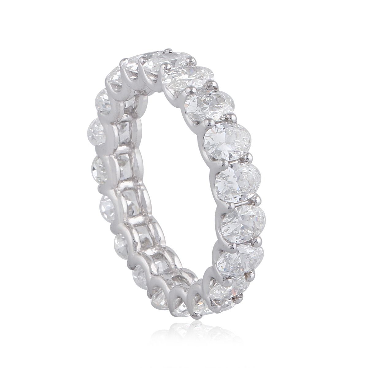 4.25 TCW Solid 18Kt White Gold SI Clarity HI Color Diamond Proposal Eternity Ring