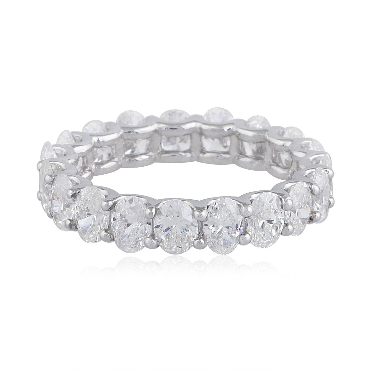 4.25 TCW Solid 18Kt White Gold SI Clarity HI Color Diamond Proposal Eternity Ring