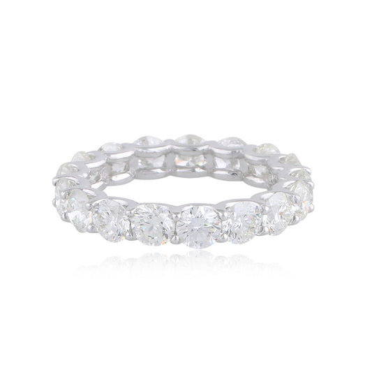 Solid 18Kt White Gold 4.02 TCW SI Clarity HI Color Diamond Promise Eternity Ring