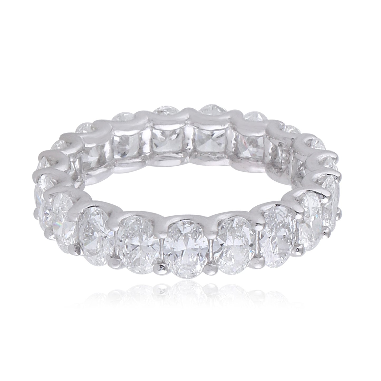 3.55 TCW Solid 18 Kt White Gold SI Clarity HI Color Diamond Proposal Eternity Ring