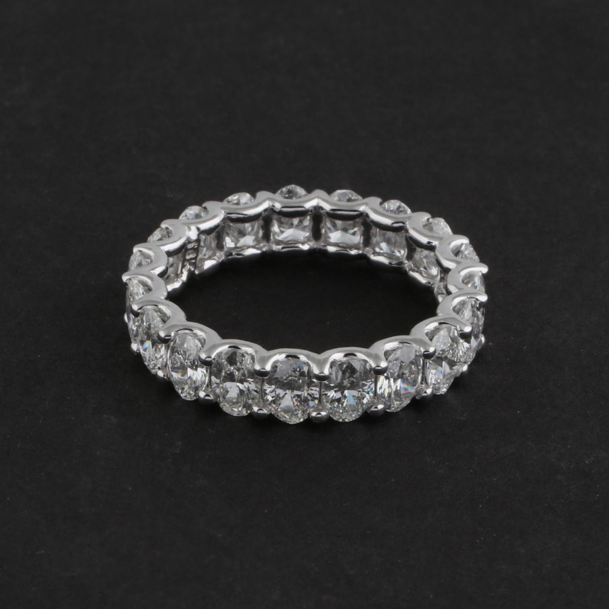 3.55 TCW Solid 18 Kt White Gold SI Clarity HI Color Diamond Proposal Eternity Ring