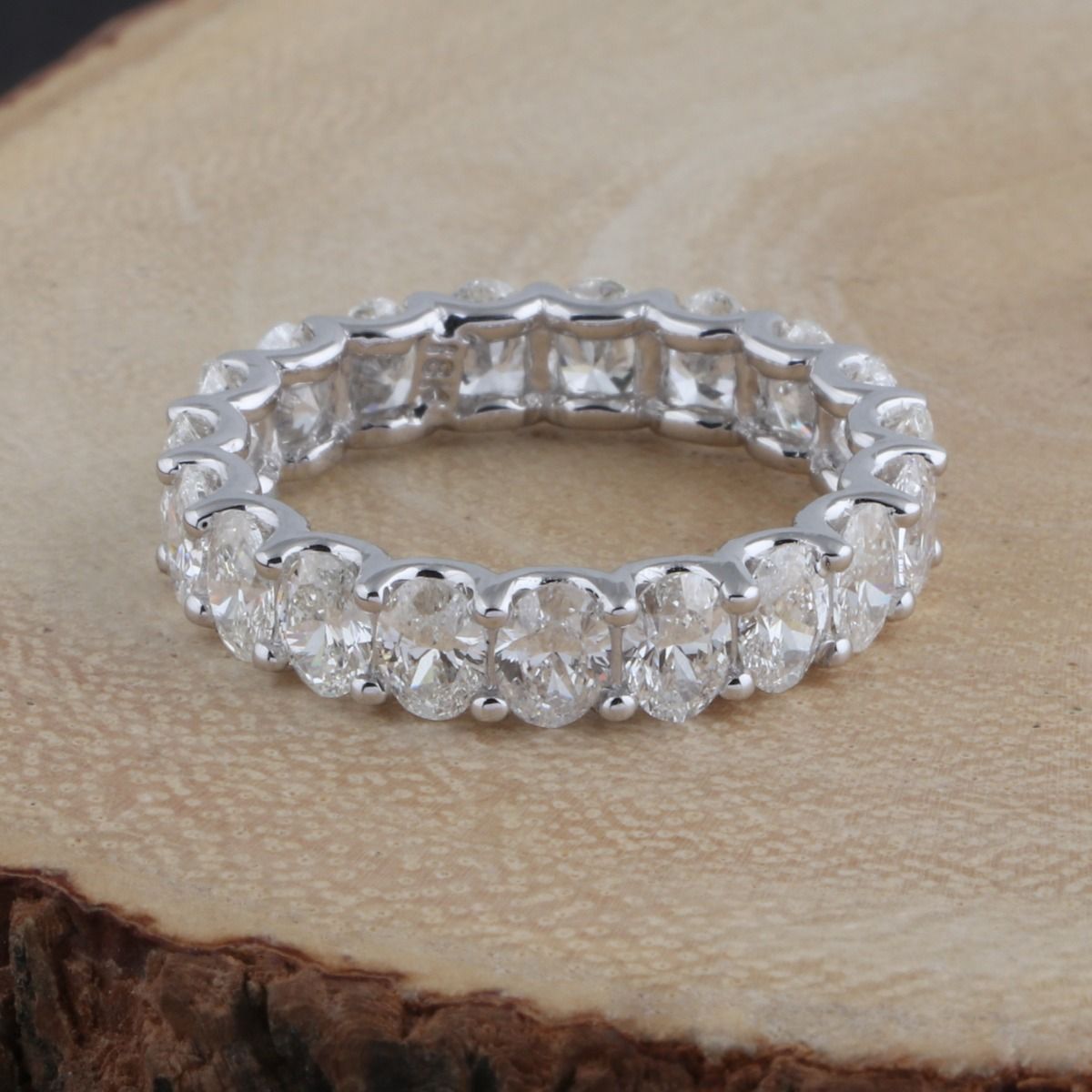 3.55 TCW Solid 18 Kt White Gold SI Clarity HI Color Diamond Proposal Eternity Ring