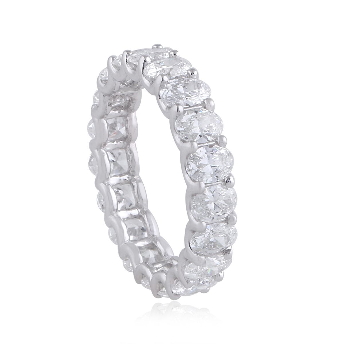 3.55 TCW Solid 18 Kt White Gold SI Clarity HI Color Diamond Proposal Eternity Ring