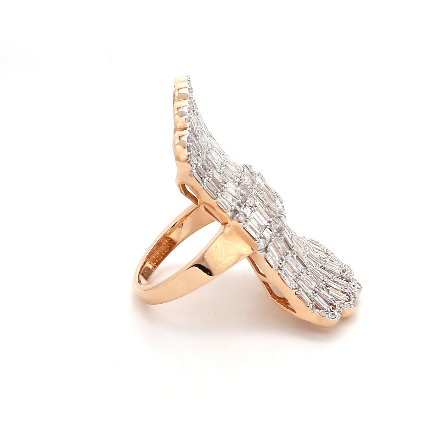 Baguette Shaped Dimaond 5.05 TCW Solid 18Kt Yellow Gold SI Clarity HI Color Diamond Promise Ring