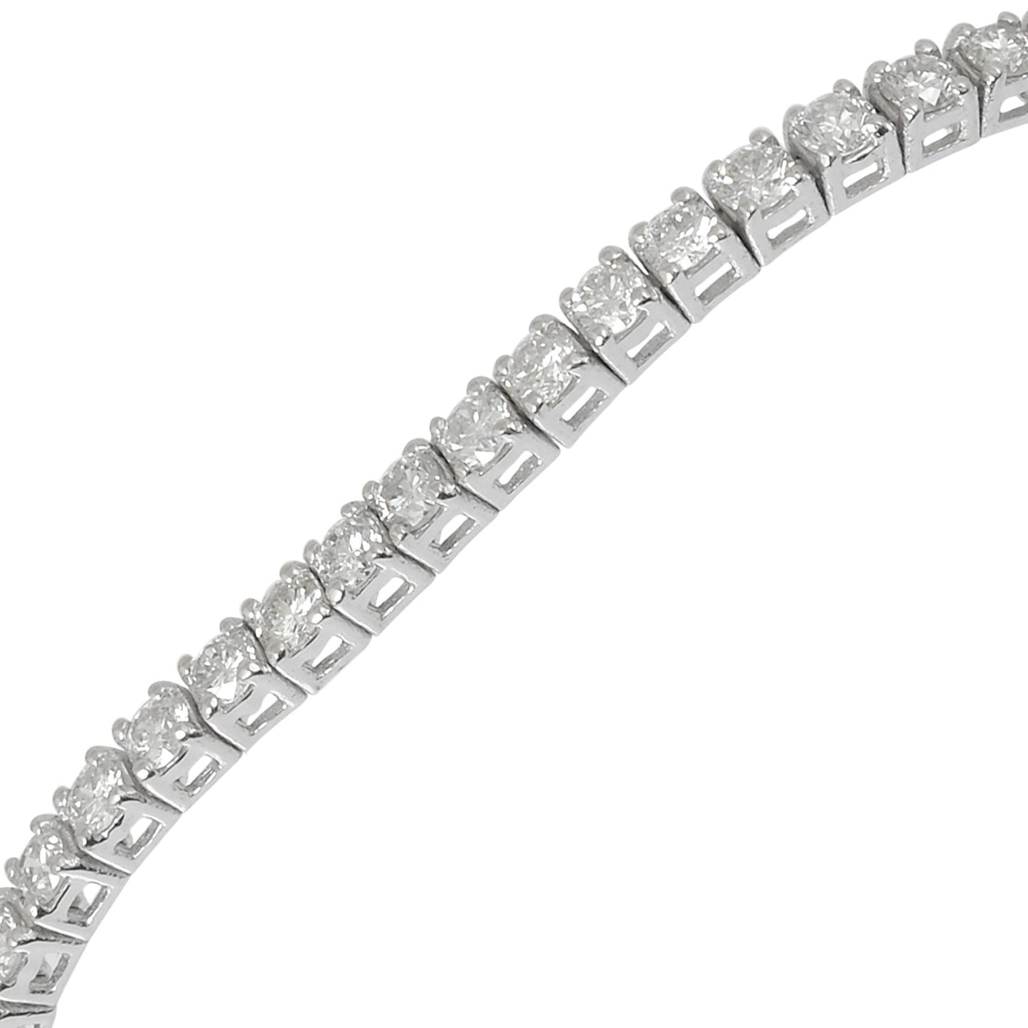 5.6 TCW Solid 10 Kt White Gold SI Clarity HI Color Diamond Dainty Tennis Bracelet