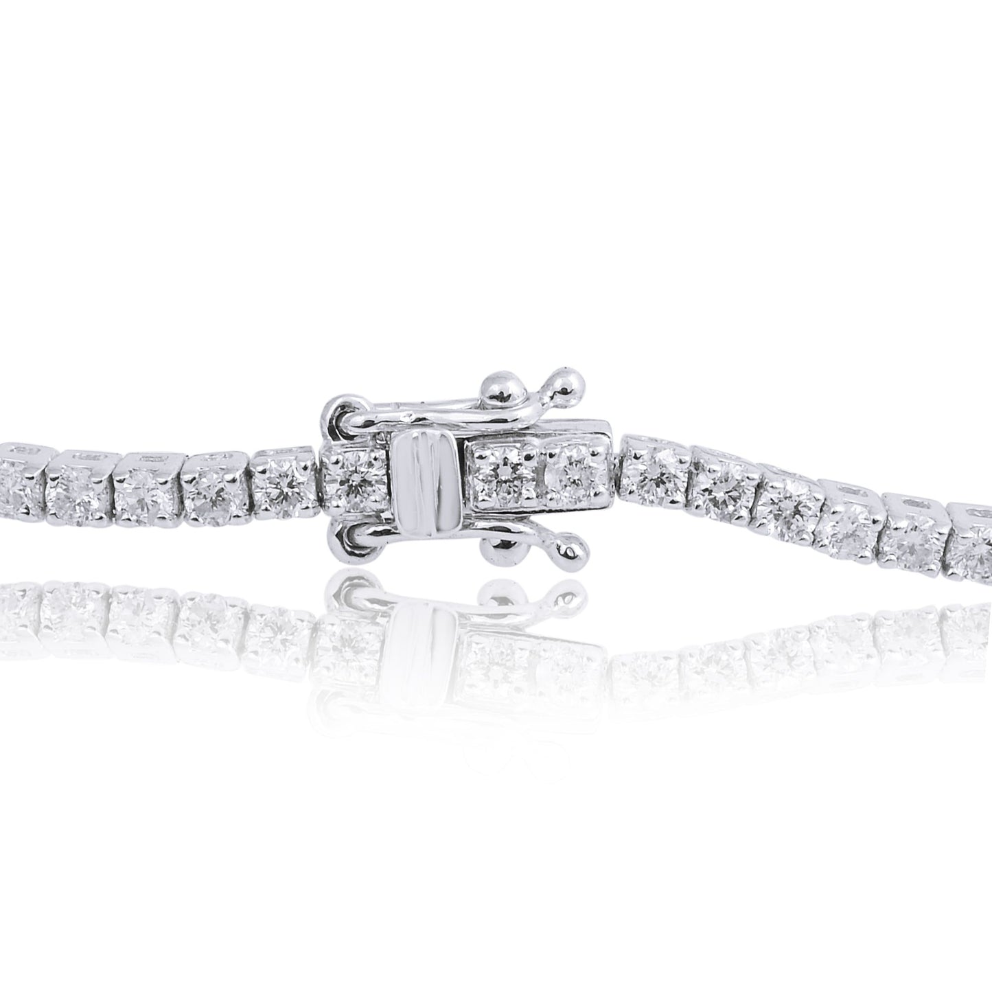 2.6 TCW Solid 10 Kt White Gold SI Clarity HI Color Diamond Dainty Bracelet