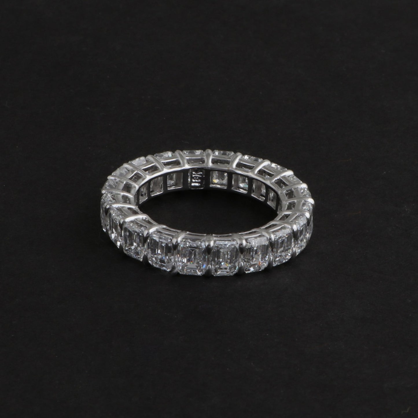 5.15 TCW Solid 18Kt White Gold SI Clarity HI Color Emerald Cut Diamond Eternity Band Ring Gold Shop Indian Jewelry