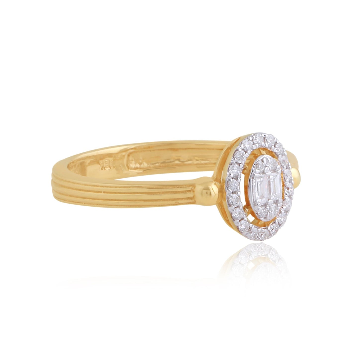 0.16 TCW Solid 18Kt Yellow Gold SI Clarity HI Color Diamond Band Ring Website Jewelry