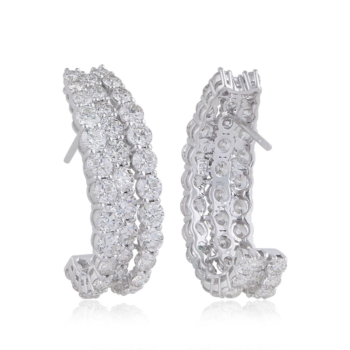 8.6 TCW Solid 18 Kt White Gold SI Clarity HI Color Diamond Fine Designer Earrings