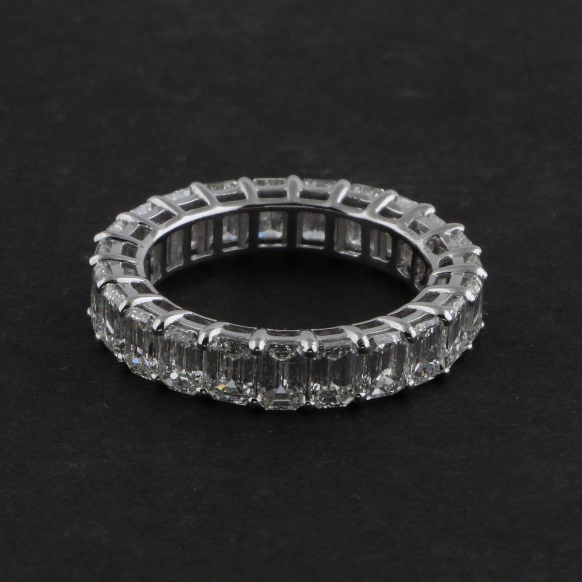 4.55 TCW Solid 18 Kt White Gold SI Clarity HI Color Diamond Promise Eternity Ring