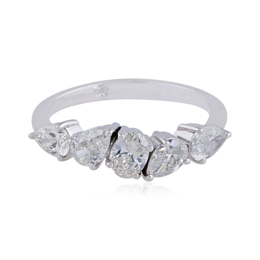 1.27 TCW Solid 18Kt White Gold SI Clarity HI Color Prong Setting Diamond Proposal Ring