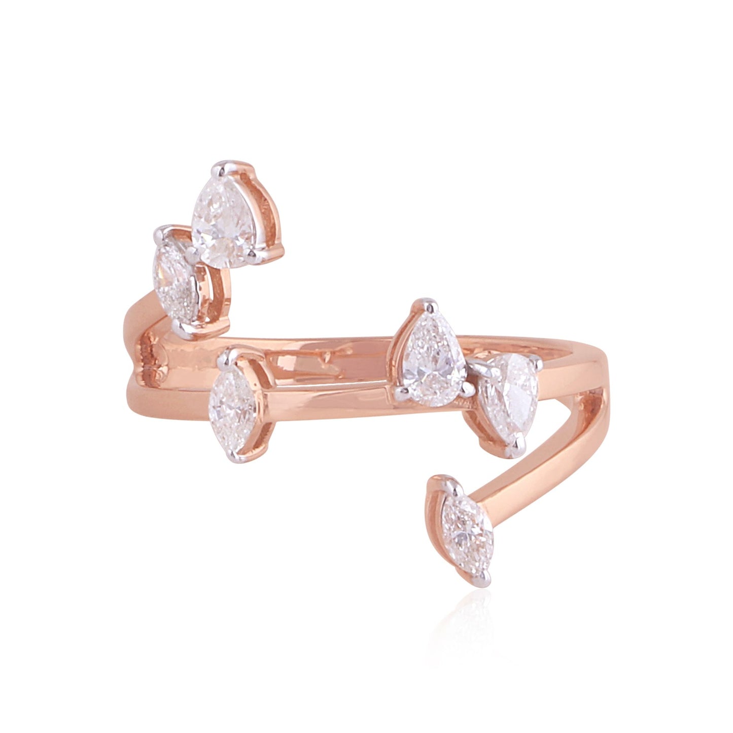 0.6 TCW Solid 18Kt Rose Gold SI Clarity HI Color Diamond Proposal Ring