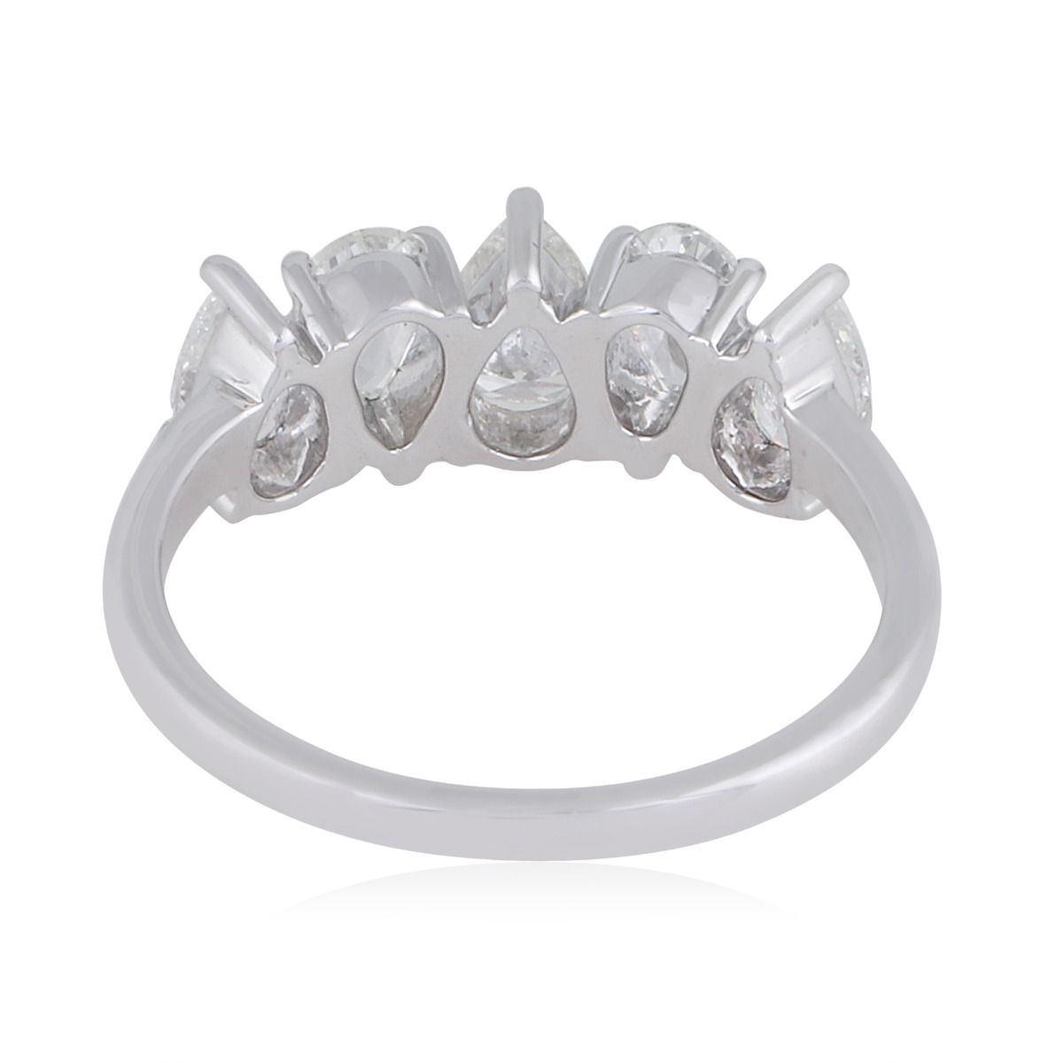 Pear Shaped 1.25 TCW SI/HI Diamond Solid 18 Kt White Gold Promise Ring