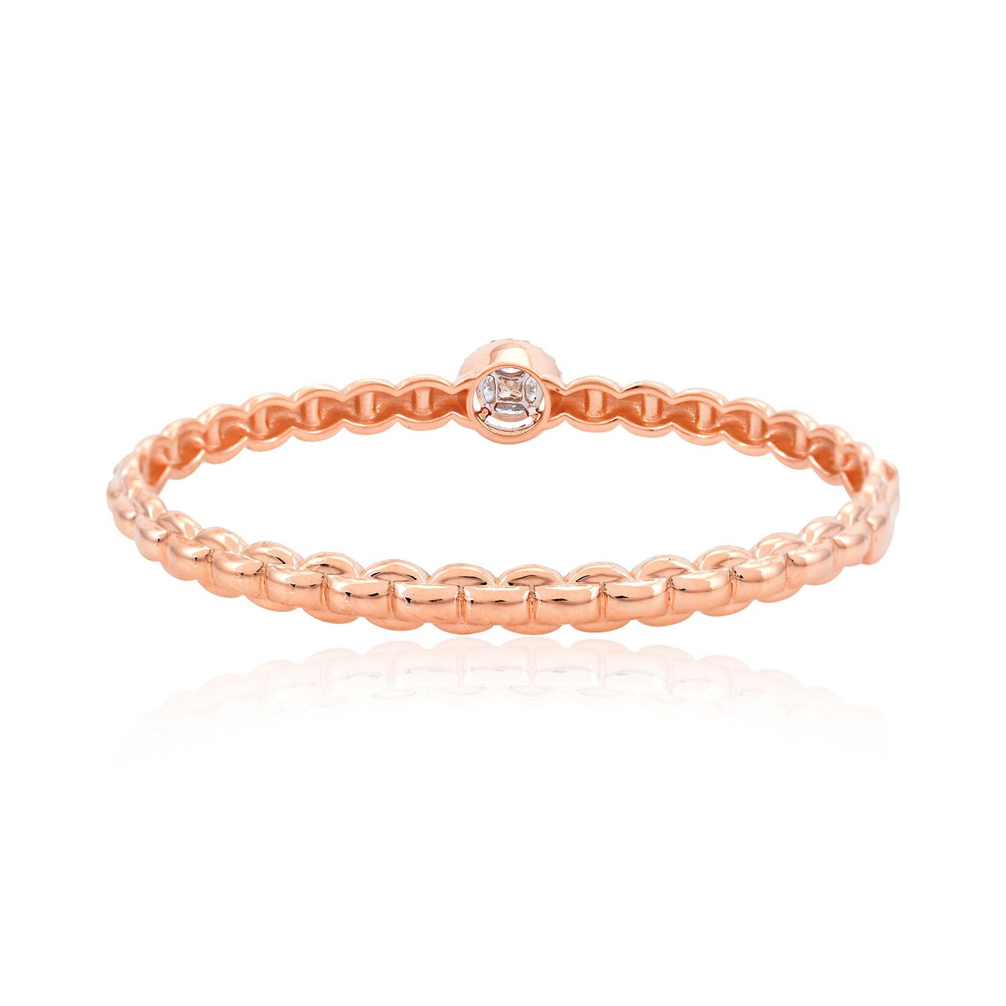 0.60 Ct SI/HI Marquise Diamond Bangle Bracelet 18k Rose Gold Handmade Jewelry