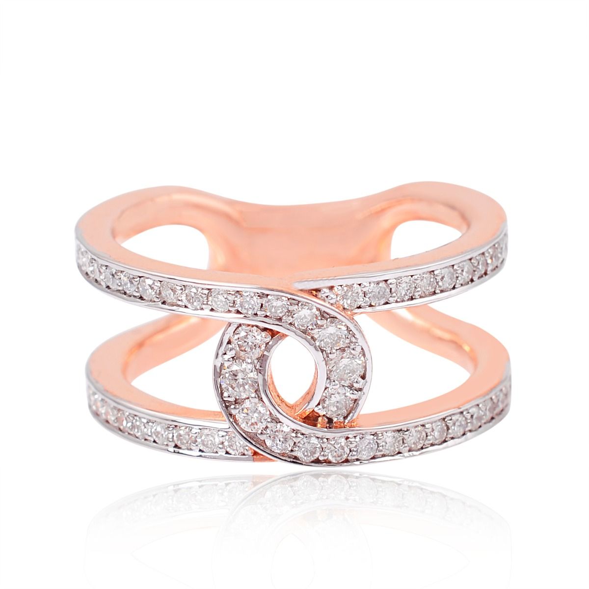 18 Kt Rose Gold HI Color SI Clarity Diamond Band Ring