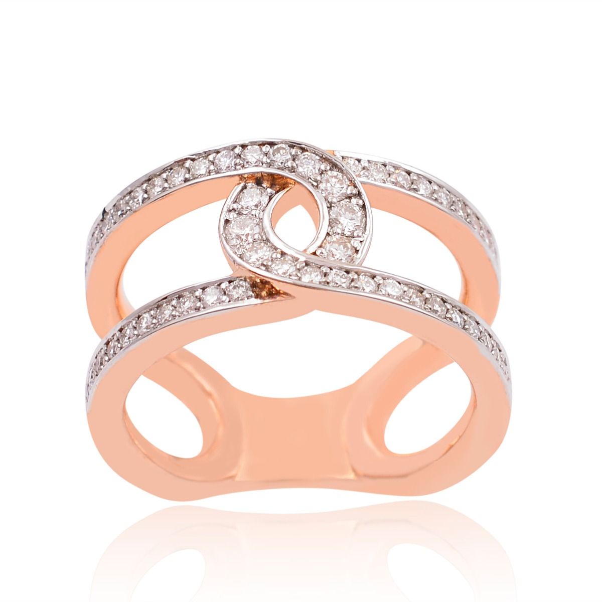 18 Kt Rose Gold HI Color SI Clarity Diamond Band Ring