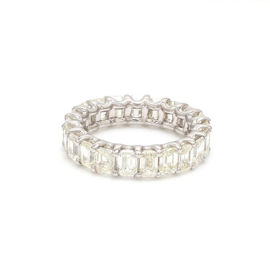 5.9 TCW Solid 14 Kt White Gold SI Clarity HI Color Baguette Diamond Proposal Eternity Ring