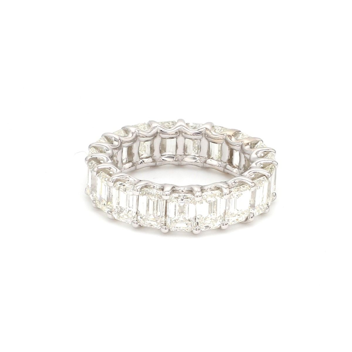 4.20 TCW Baguette Diamond Solid 14 Kt White Gold SI Clarity HI Color Promise Eternity Ring